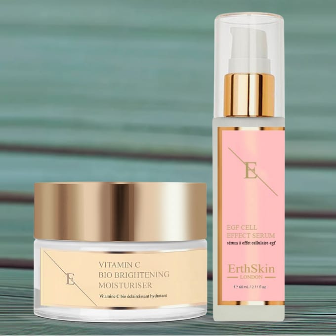 ErthSkin London Vitamine C Bio Brightening Moisturizer + EGF CEL EFFECT SERUM 1