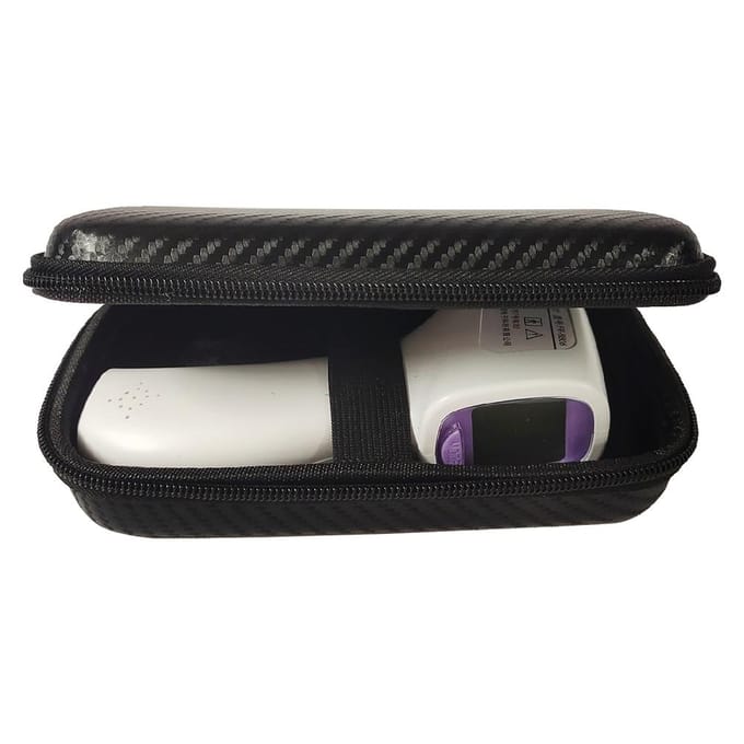 Voorhoofdsthermometer Opbergdoos Thermometer Beschermer EVA Thermometer Etui black