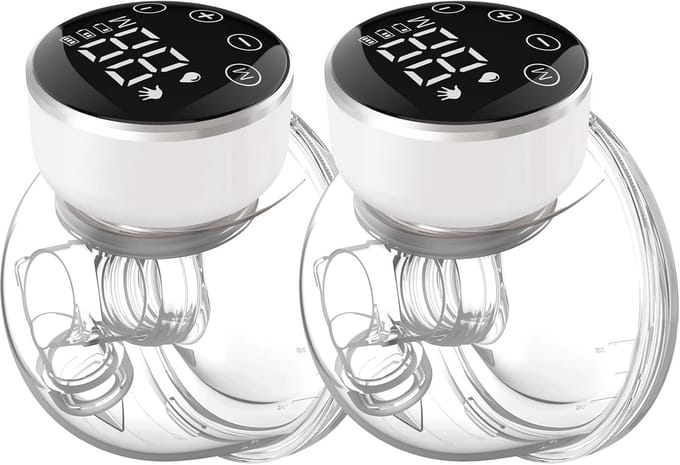 Draagbare Handsfree Borstkolf Set met Lange Batterijduur en LED-Display (2 Stuks)