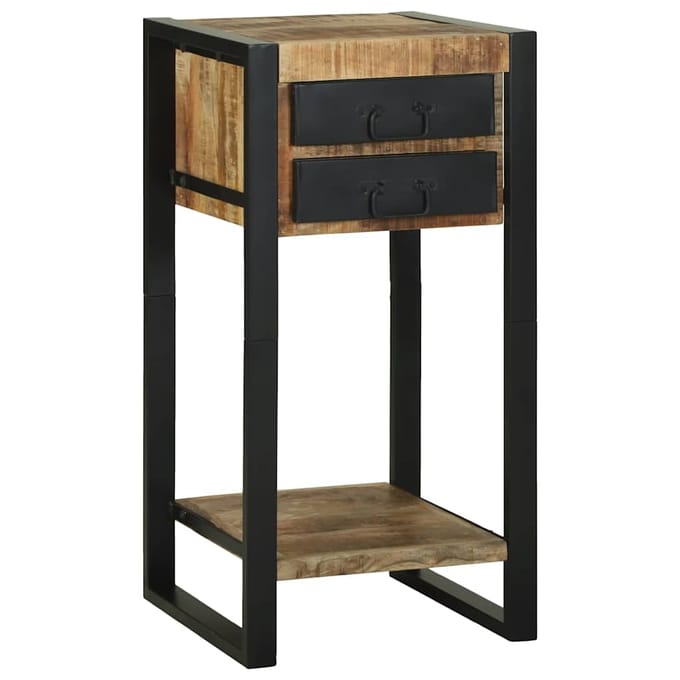 vidaXL - Bijzettafel - Bruin - 40 - x - 40 - x - 80 - cm - Massief - Mango - Hout