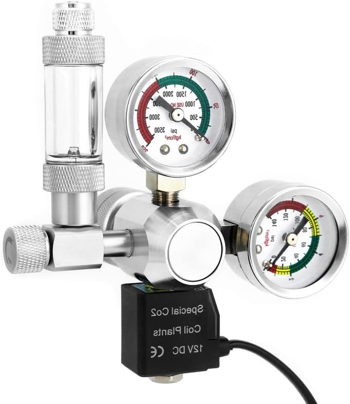 Aquarium CO2 Drukregelaar met Dubbele Meter, Beluchter en Terugslagklep Systeem voor W21.8 Interface