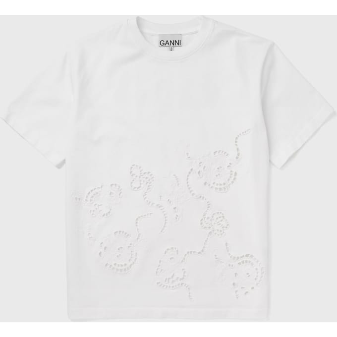 Heavy cotton Jersey Embroidery Anglais Solid