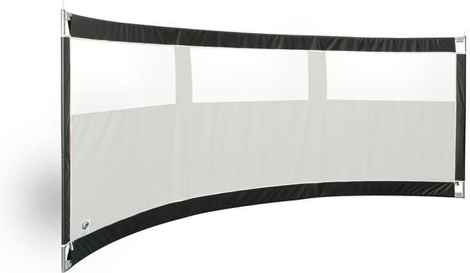 Gebogen windscherm ESVO Mistral 395 met 3 smalle ramen PVC