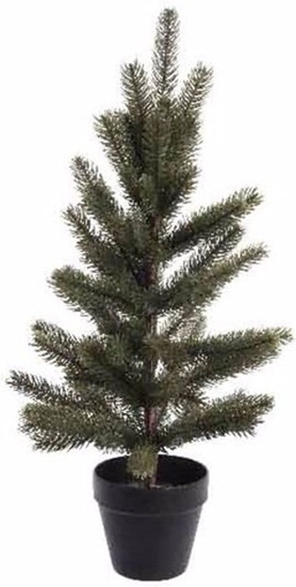 Kunst kerstboom groen in pot 60 cm - Kerstversiering