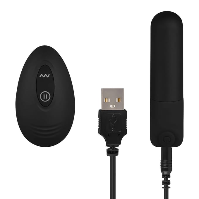 EIS, vibrator, mini vibrator, 'bullet vibrator met afstandsbediening', 10 programma's, waterproof (IPX7), zwart