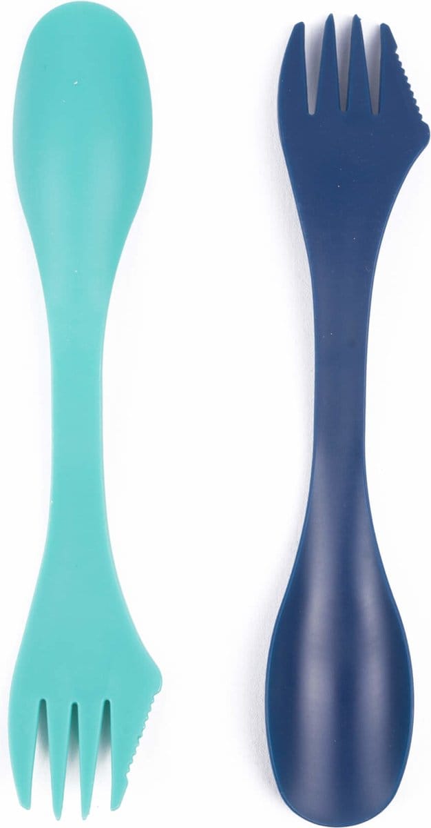 Benson Multifunctionele spork - 3-in-1 bestek - kunststof - 17,5 cm - 2 stuks