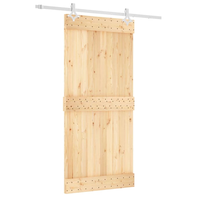 vidaXL - Schuifdeur - 95 - x - 210 - cm - Massief - Pine - Hout - (Onbehandeld)