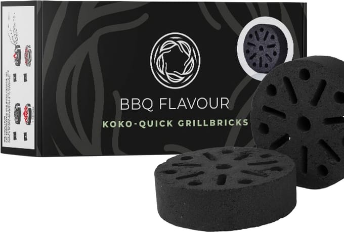 BBQ Flavour Houtskool - Quick Koko - Grillbricks - Kokos - Coconut - 4 Stuks - Binnen 5 Minuten Klaar - Shichirin