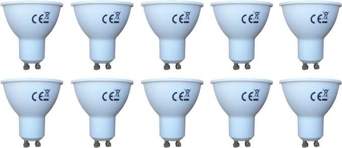 GU10 spot 10 stuks | PAR16 bajonetsluiting | LED 8W=48W | daglichtwit 6400K