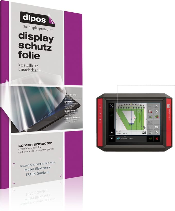 dipos – 2x Beschermfolie geschikt voor Müller Elektronik TRACK-Guide III | Krasbestendige & heldere Screenprotector Ultra-Thin
