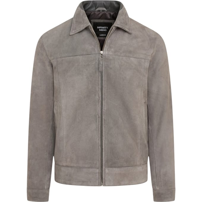 Mannen Stone Geit Suede Leren Harrington Biker Jas - Berlijn