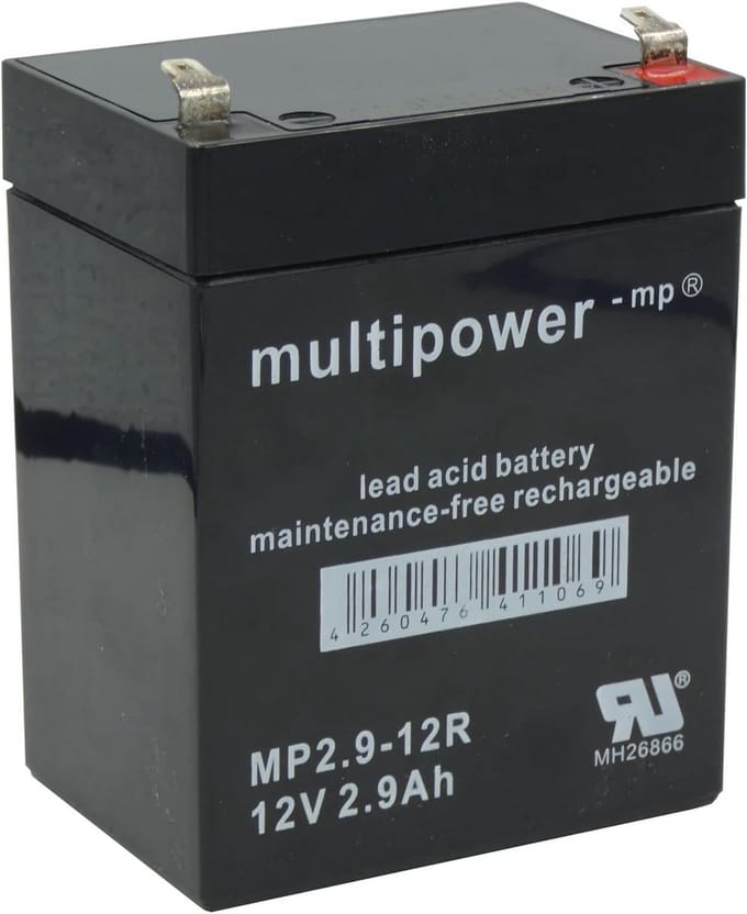 Oplaadbare Accu - 12V Batterij - Energie Opslag - Faston Connectoren - 7.9x5.6x10.5cm