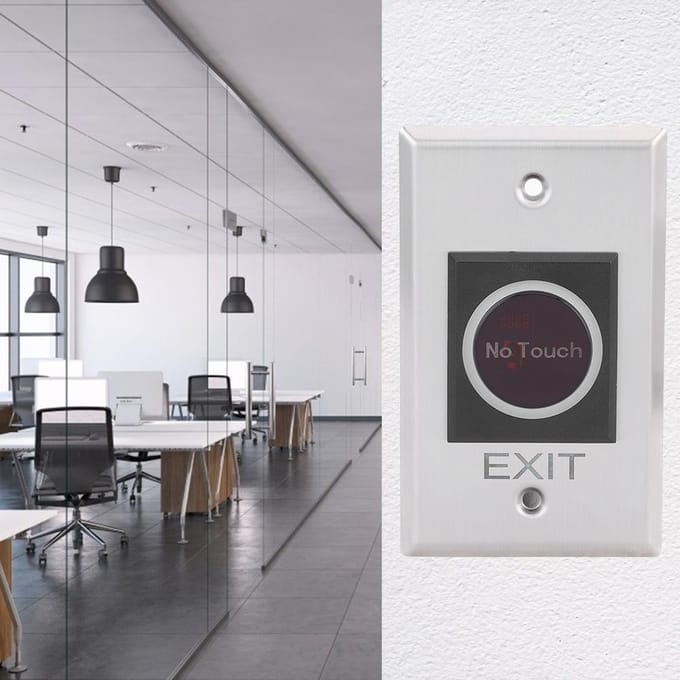 Interrupteur à capteur infrarouge, bouton de rétroéclairage LED non tactile, système de contrôle d'accès DC12V white