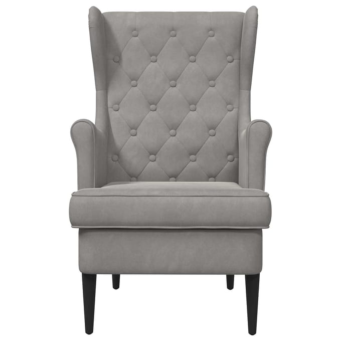 vidaXL - Fauteuil - Lichtgrijs - Fluweel