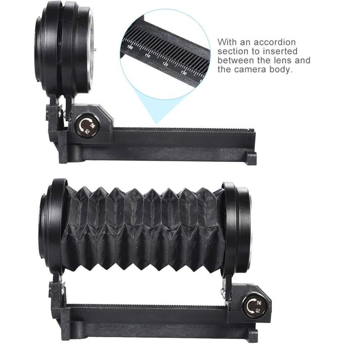 Macro Verlengbalg voor Nikon F Mount Lens D90 D80 D60 D7100 D7000 D5300 D5200 D5100 D3300 D3100 D3000 Al SLR black