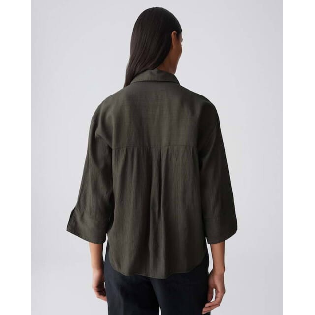 regular fit blouse van mix van viscose met 3/4-mouw model 'Forna'