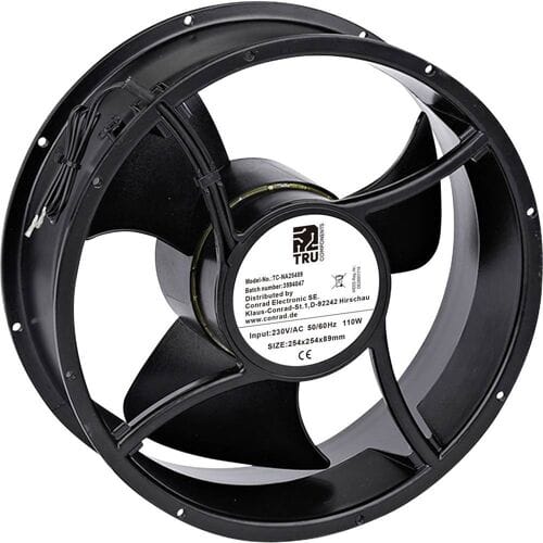 TRU COMPONENTS TC-NA25489 Axiaalventilator 230 V/AC 1528 m³/h (l x b x h) 254 x 254 x 89 mm