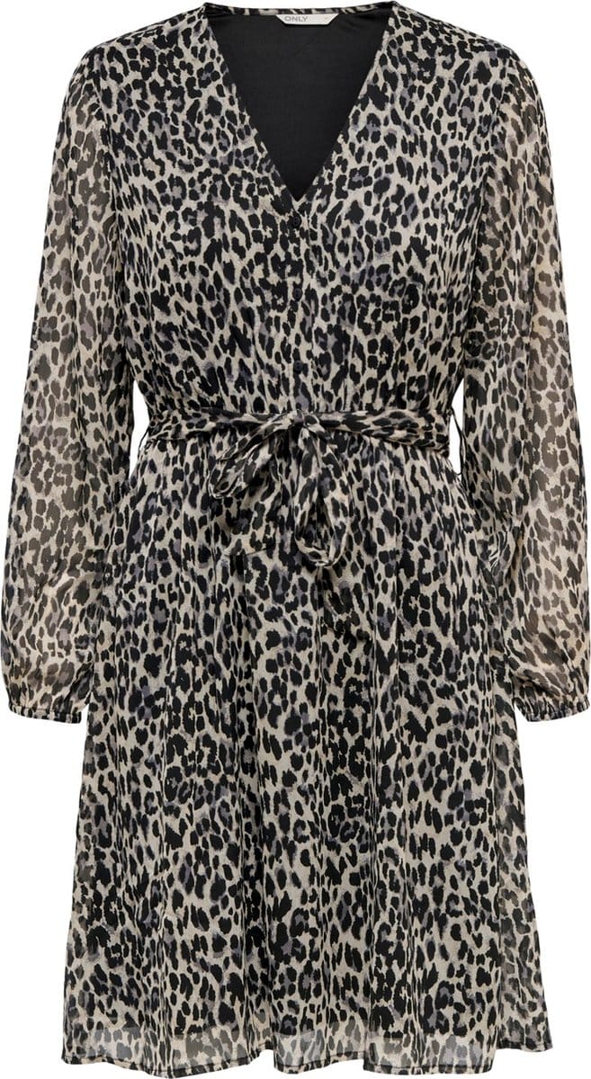 Getailleerde blousejurk met all-over motief model 'CERA'