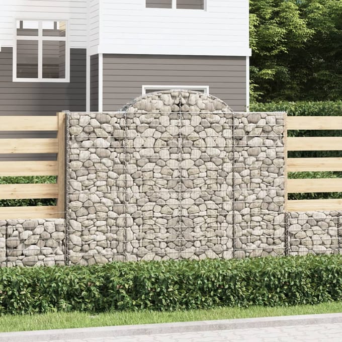 vidaXL - Schanskorven - 7 - st - gewelfd - 200x50x160/180 - cm - ijzer