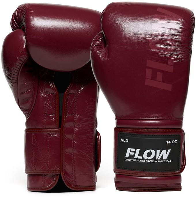 Flow - Challenge Bokshandschoenen - Echt Leer - Donkerrood 12 oz