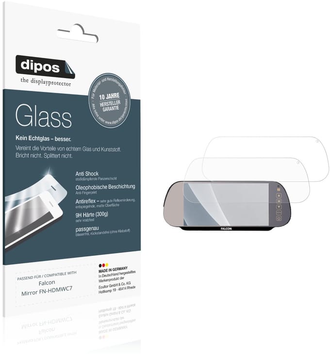 dipos – 2x Matte Pantserfolie geschikt voor Falcon Mirror FN-HDMWC7 | 9H Screenprotector