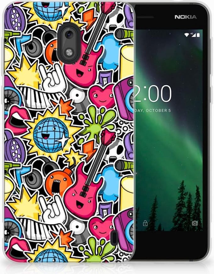 Back Cover voor Nokia 2 Silicone Back Cover Punk Rock