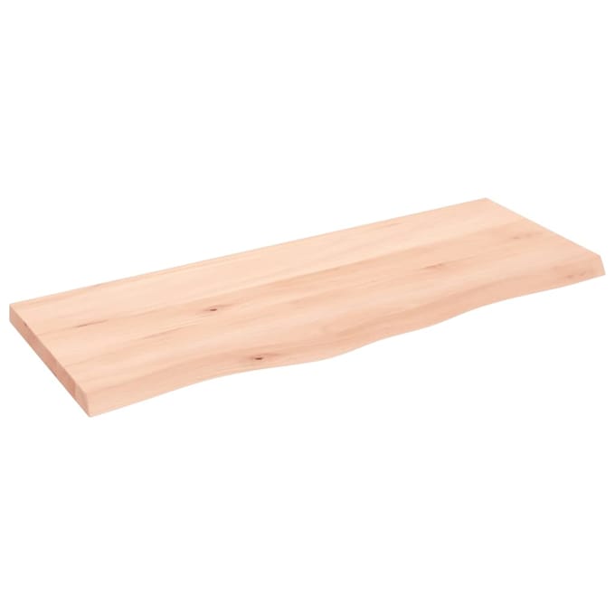 vidaXL - Wastafelblad - 100x40x(2-4) - cm - onbehandeld - massief - hout
