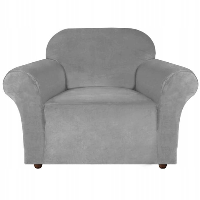 Ubieramy-meble - Eenpersoons Stoelhoes - Lichtgrijs - Welur - Elegant