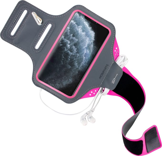 Mobiparts Comfort Fit Sport Armband Apple iPhone 11 Pro Max Neon Roze