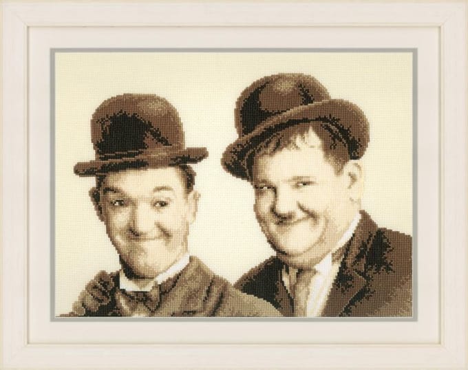 Vervaco Stan Laurel & Oliver Hardy Linnen borduren (pakket)