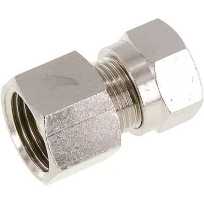12L & G1/2'' Vernikkeld Messing Rechte Snijringkoppeling Binnendraad 75bar ISO 8434-1