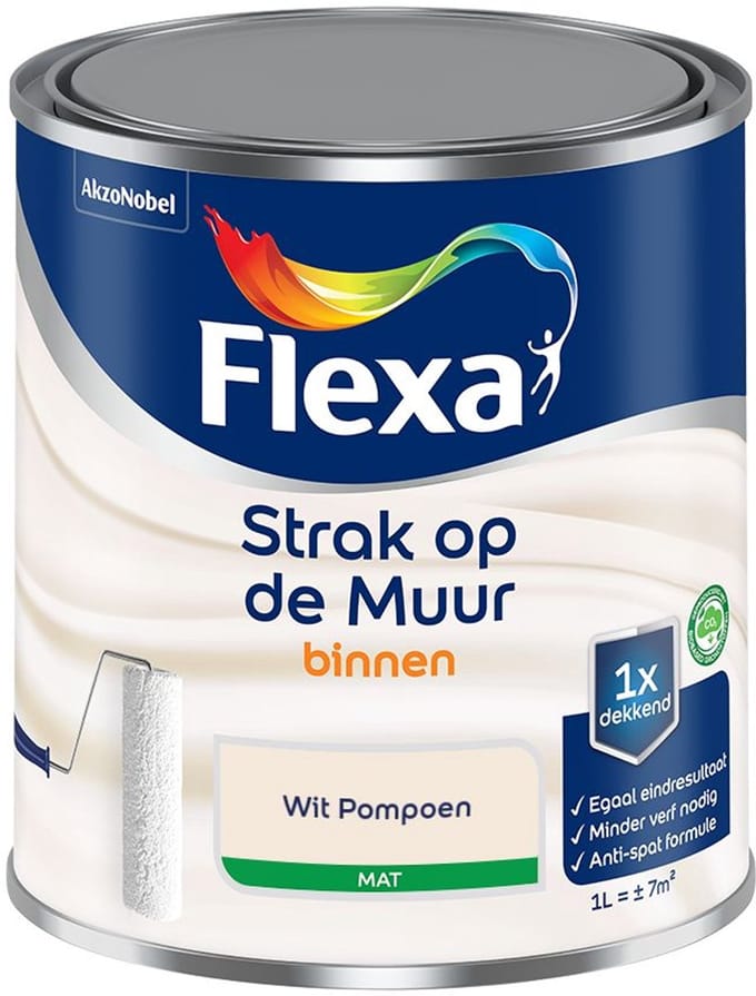 Flexa - Strak Op De Muur Binnen Mat - Wit Pompoen - Mengverf - 1 L