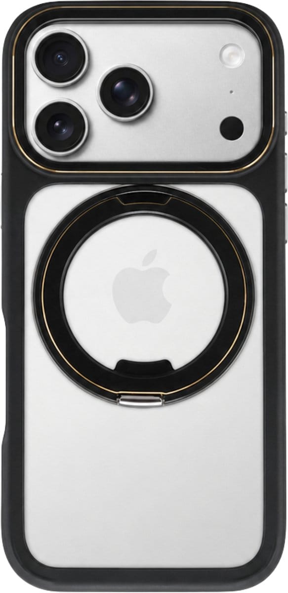 Mastersøn iPhone 17 Pro Hoesje met Ring & MagSafe - Zwart - Geschikt voor MagSafe