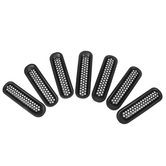 7 pièces ABS Extérieur Grilles Avant Grille Mesh Convient Pour Jeep Wrangler 20072018 Noir black