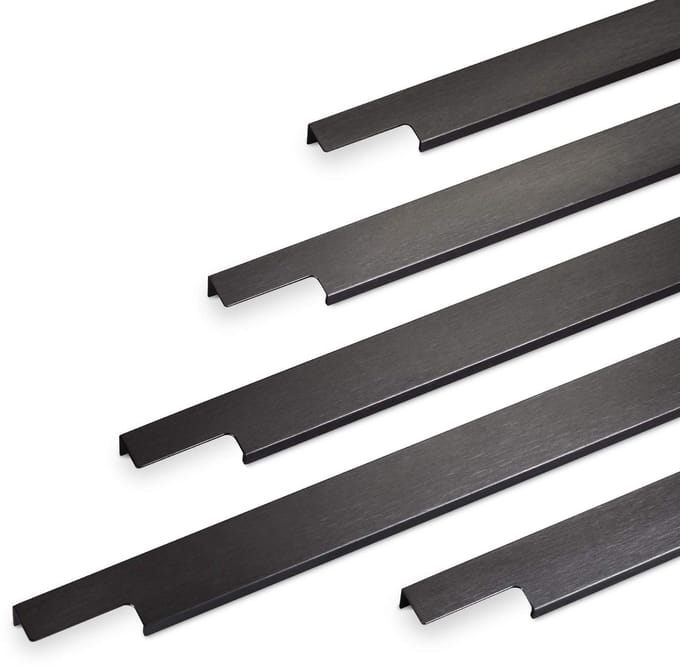 Meubelgreep BLANKETT Slim Lengte 145 mm Zwart geborsteld Greeplijst van SOTECH