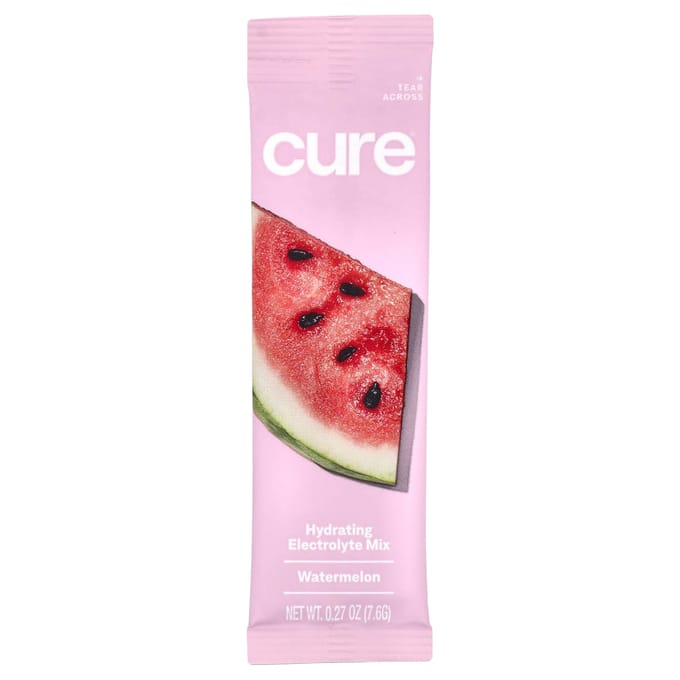 Cure Hydration, Mélange d'électrolytes hydratant, Pastèque, 14 Sachets, 0,27 oz (7.6 g) Chaque