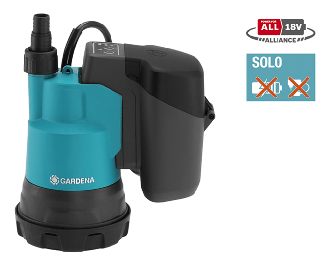 Gardena Battery-powered Dompelpomp 2000/2 18V P4A for Clean Water Without Batterij and Charger