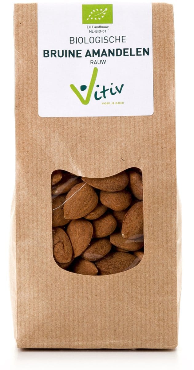 Vitiv Amandelen met vlies bio 500 Gram