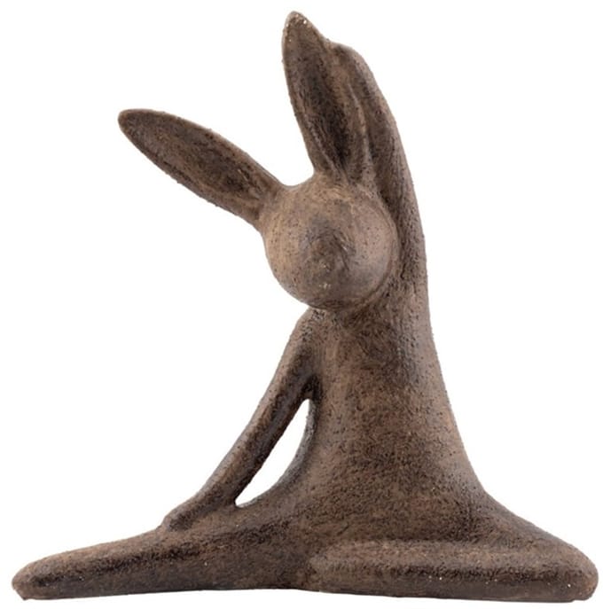Aardewerk ornament zen konijn 15x6x15,5cm