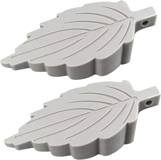 Deurstopper - Deurwig - Deuren Op Hun Plaats - Bladvorm Ontwerp - 2 Stuks 9 cm - Grijs