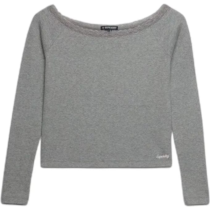 Dames T-shirt met kant Superdry Ath Ess