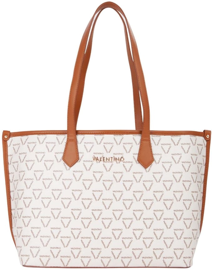 VALENTINO Schoudertas Lady Re Shopping Bag Bianco / Cuoio Crème