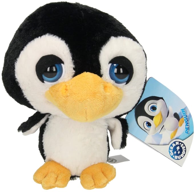 Lobbes knuffel pluche pinguïn 22cm - zachte knuffel speelgoed pinguïn.
