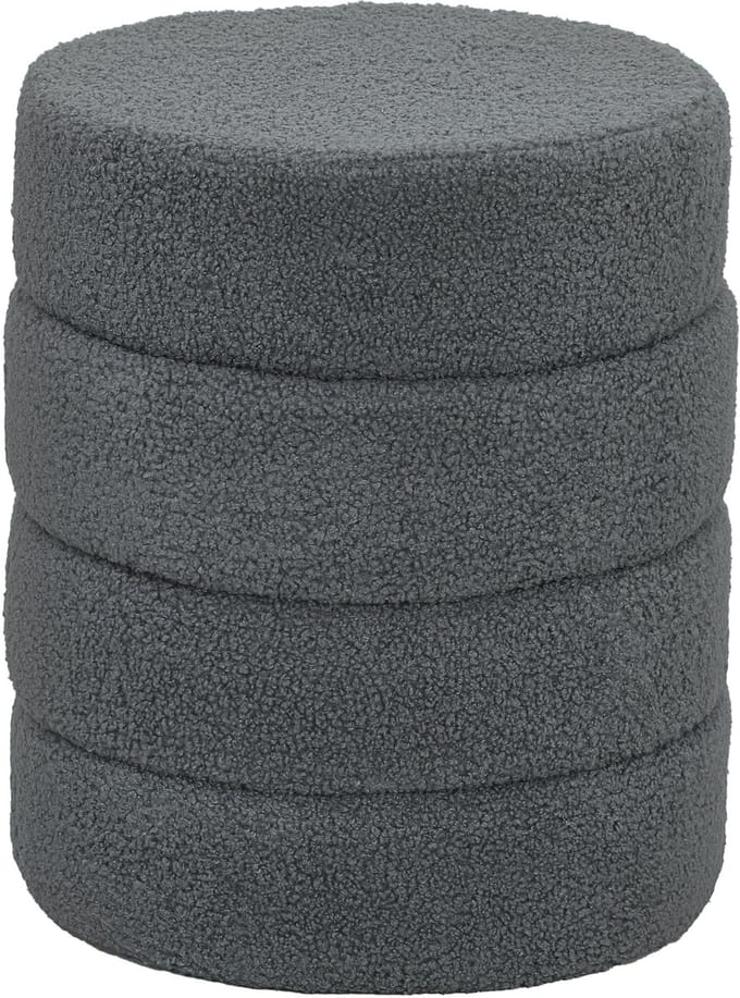 HOMCOM Voetenkrukje Polyester, schuim Ø40 x 45H cm Donkergrijs