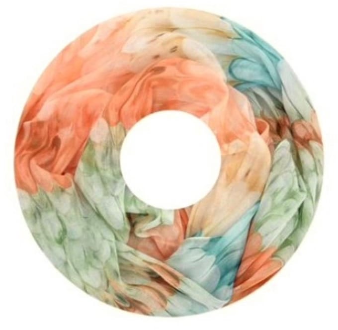 Dunne Colsjaal - Print - (33685#) - Oranje