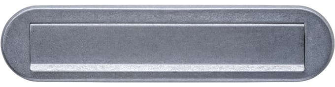 Intersteel Briefplaat ovaal 340x80mm met klep/regenrand rvs getrommeld