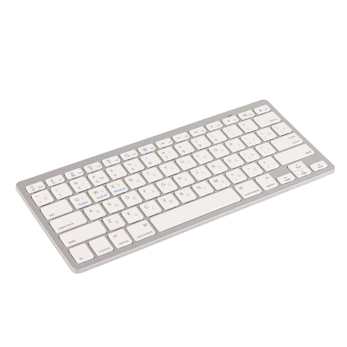 Clavier Bluetooth sans fil russe ultra-fin et multifonction pour Apple, Mac, Windows, Android gray
