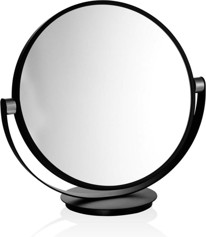 Cosmetische spiegel 43cm - VANITY, mat zwart/chroom.