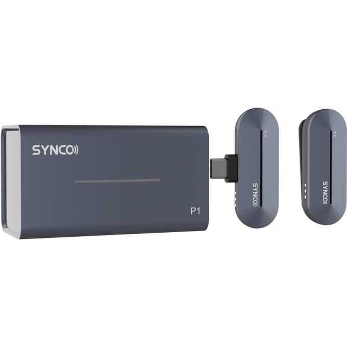 SYNCO P1L 2.4G draadloos microfoonsysteem met clip-on zender + Mini Lightning-ontvanger + Type-C blauw