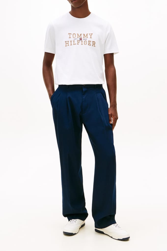 Tommy Hilfiger Icon Interlock Tee White Größe: M | Bedruckte T-Shirts Outlet | Herren | Weiß